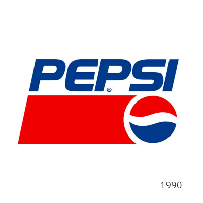 Pepsi-Cola, adaptation Europe 1990 design Jules Dorval